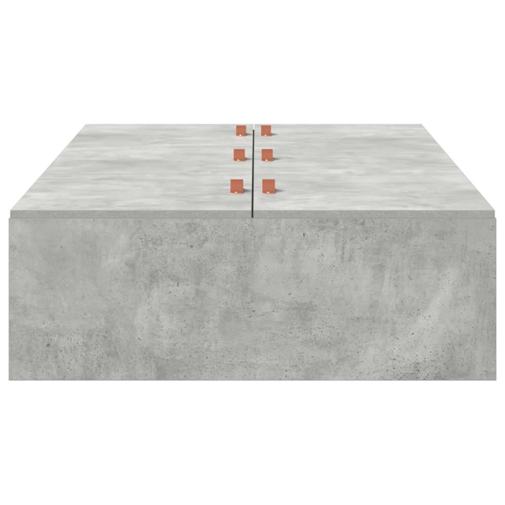 Storage Bed Frame Concrete Grey 90 x 200 cm Engineered Wood