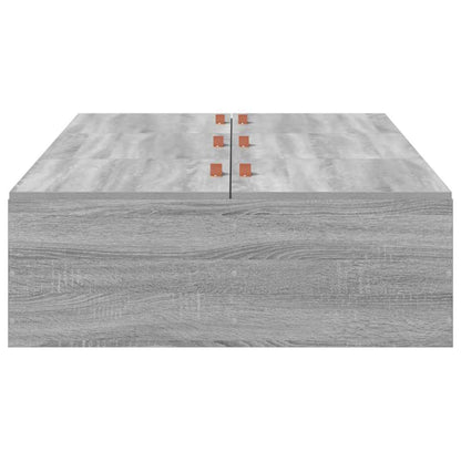 Storage Bed Frame Grey Sonoma 90 x 200 cm Engineered Wood