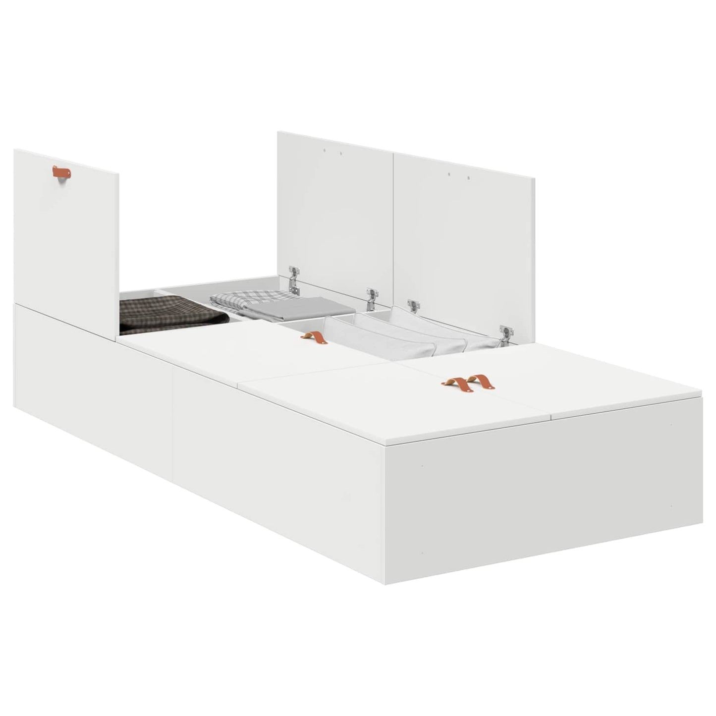 Storage Bed Frame White 100 x 200 cm Engineered Wood