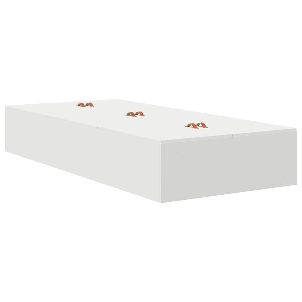 Storage Bed Frame White 100 x 200 cm Engineered Wood