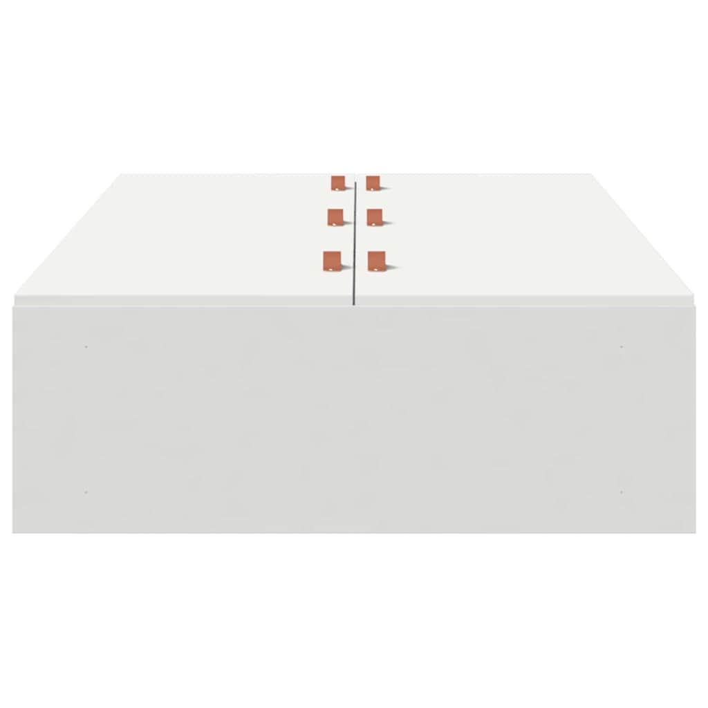 Storage Bed Frame White 100 x 200 cm Engineered Wood