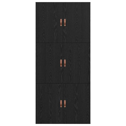 Storage Bed Frame Black Oak 100 x 200 cm Engineered Wood
