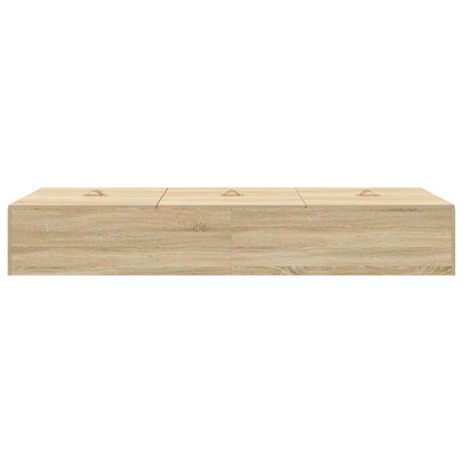 Storage Bed Frame Sonoma Oak 100 x 200 cm Engineered Wood