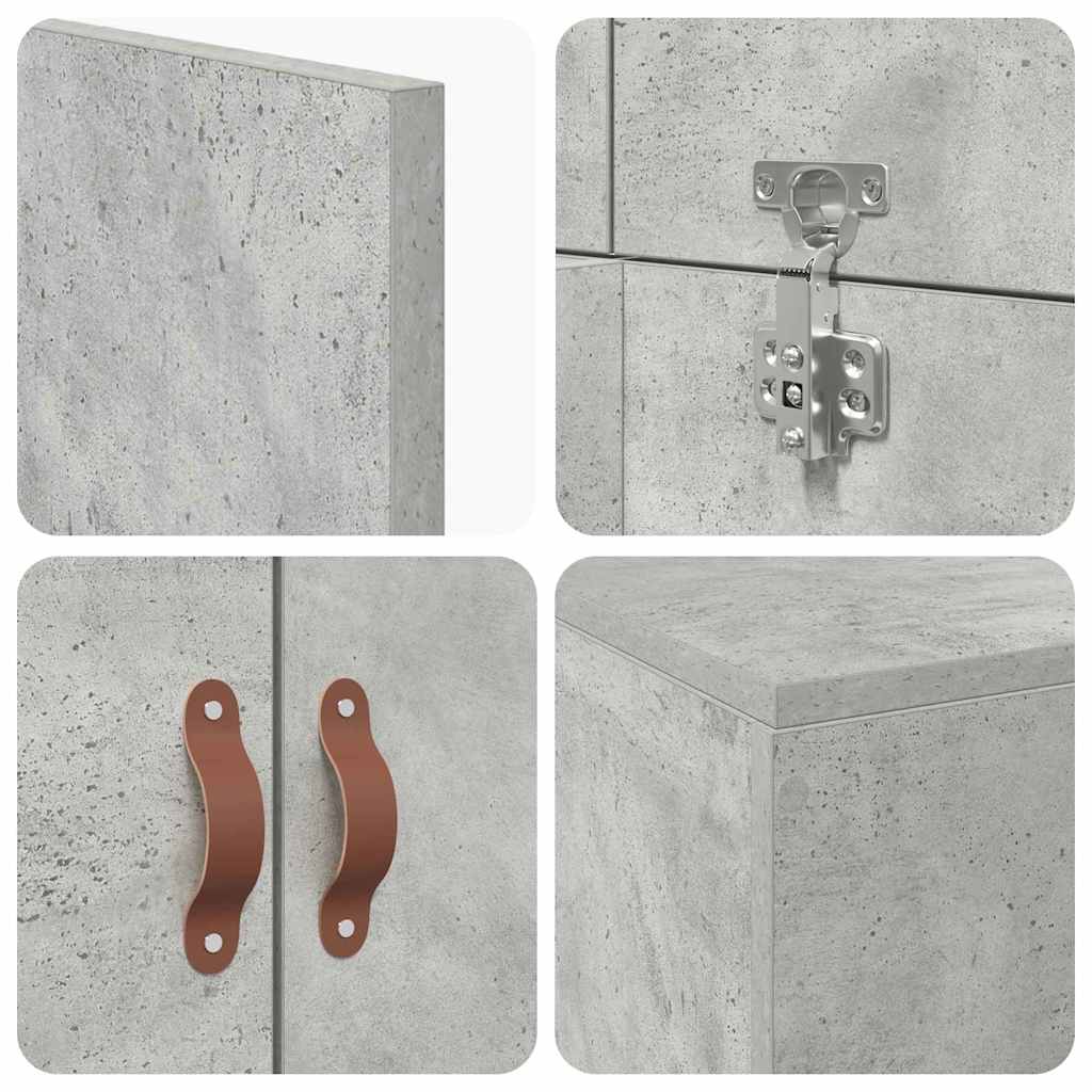Storage Bed Frame Concrete Grey 100 x 200 cm Engineered Wood