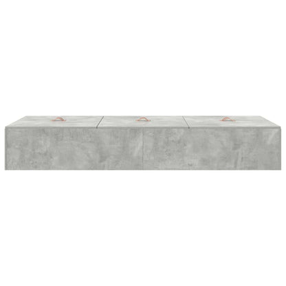 Storage Bed Frame Concrete Grey 100 x 200 cm Engineered Wood
