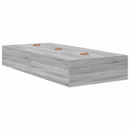 Storage Bed Frame Grey Sonoma 100 x 200 cm Engineered Wood