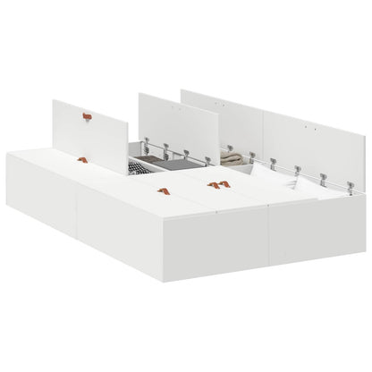 Storage Bed Frame White 120 x 200 cm Engineered Wood