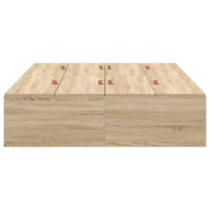 Storage Bed Frame Sonoma Oak 120 x 200 cm Engineered Wood