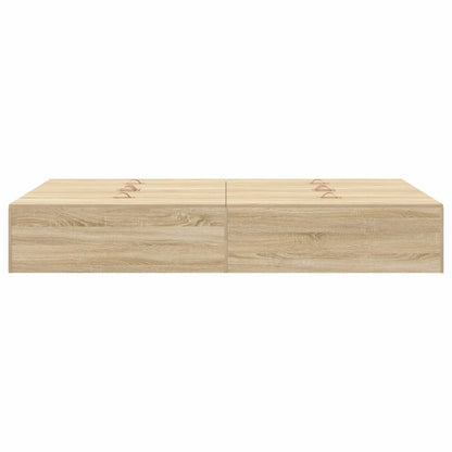 Storage Bed Frame Sonoma Oak 120 x 200 cm Engineered Wood