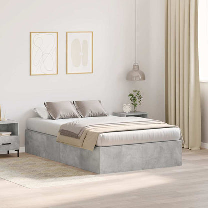 Storage Bed Frame Concrete Grey 120 x 200 cm Engineered Wood