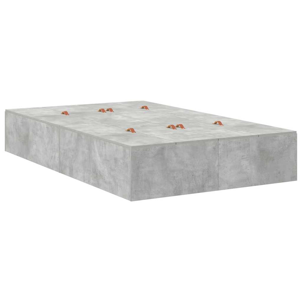 Storage Bed Frame Concrete Grey 120 x 200 cm Engineered Wood