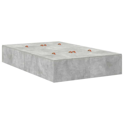 Storage Bed Frame Concrete Grey 120 x 200 cm Engineered Wood