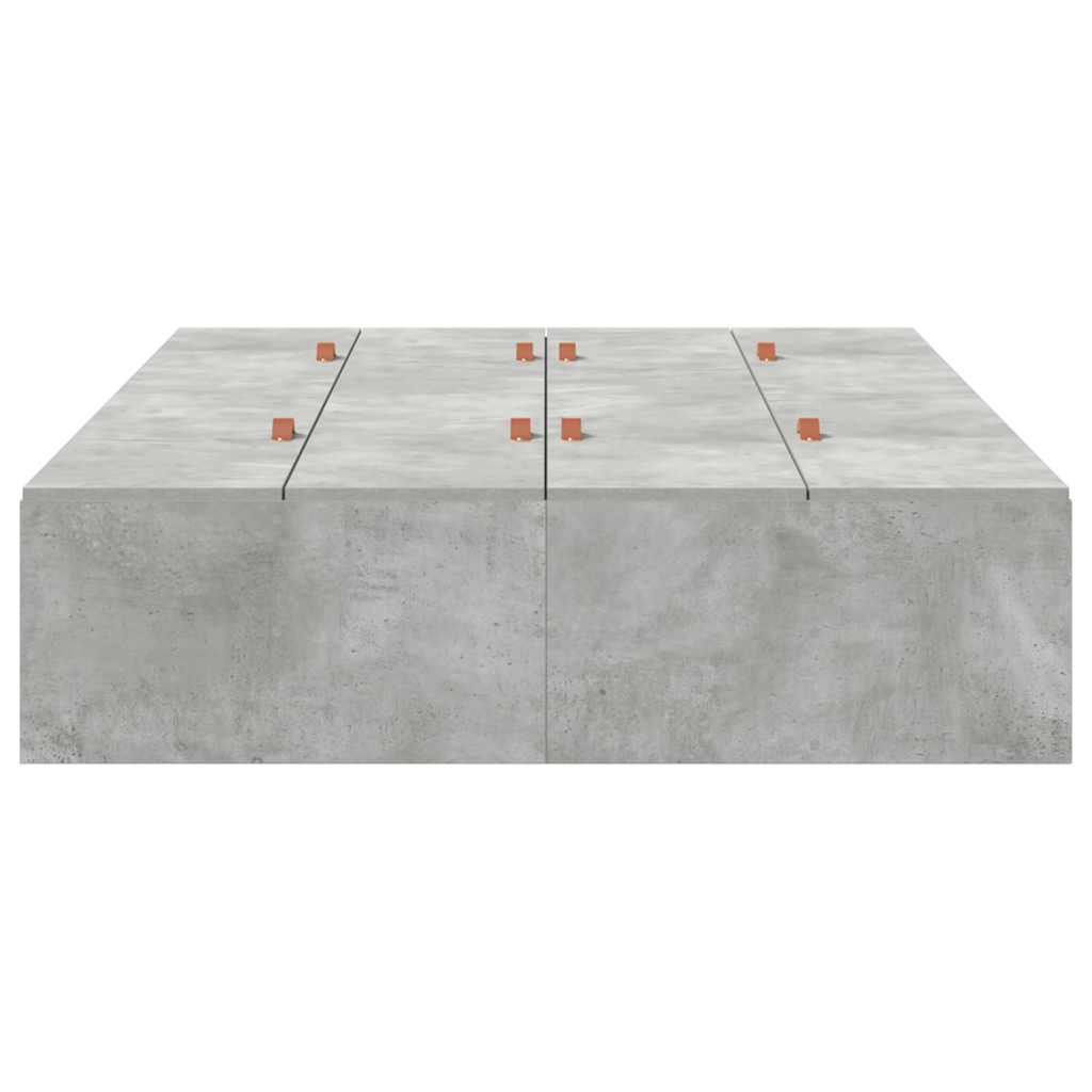 Storage Bed Frame Concrete Grey 120 x 200 cm Engineered Wood