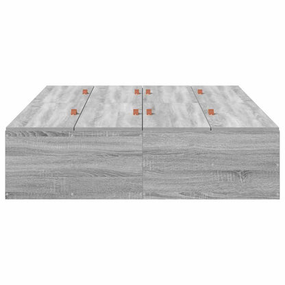 Storage Bed Frame Grey Sonoma 120 x 200 cm Engineered Wood