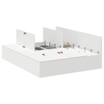 Storage Bed Frame White 150 x 200 cm Engineered Wood