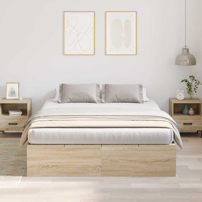 Storage Bed Frame Sonoma Oak 150 x 200 cm Engineered Wood