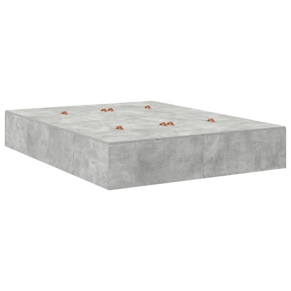 Storage Bed Frame Concrete Grey 150 x 200 cm Engineered Wood