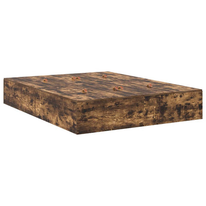 Storage Bed Frame Smoked Oak 150 x 200 cm Engineered Wood