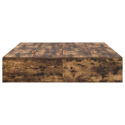 Storage Bed Frame Smoked Oak 150 x 200 cm Engineered Wood