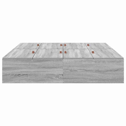 Storage Bed Frame Grey Sonoma 150 x 200 cm Engineered Wood