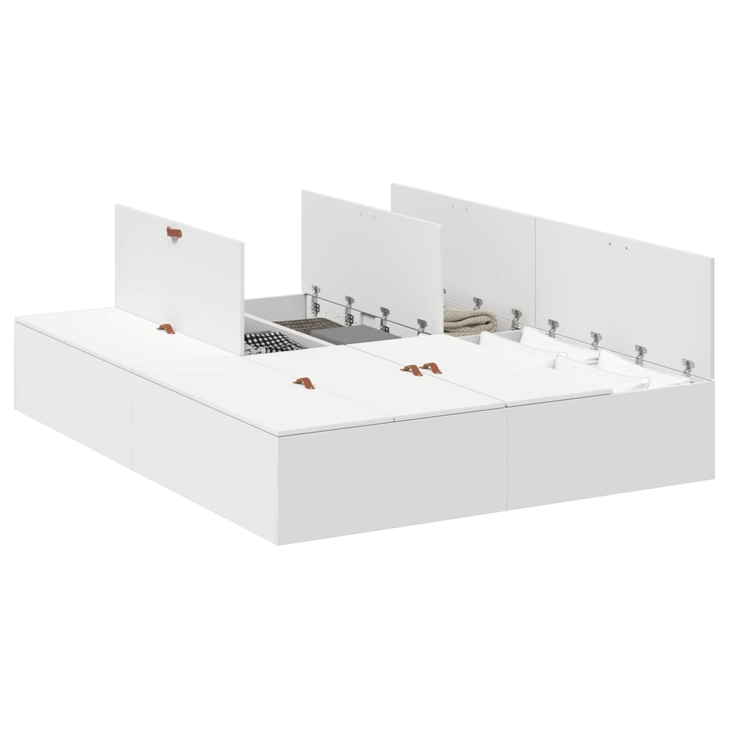 Storage Bed Frame White 160 x 200 cm Engineered Wood