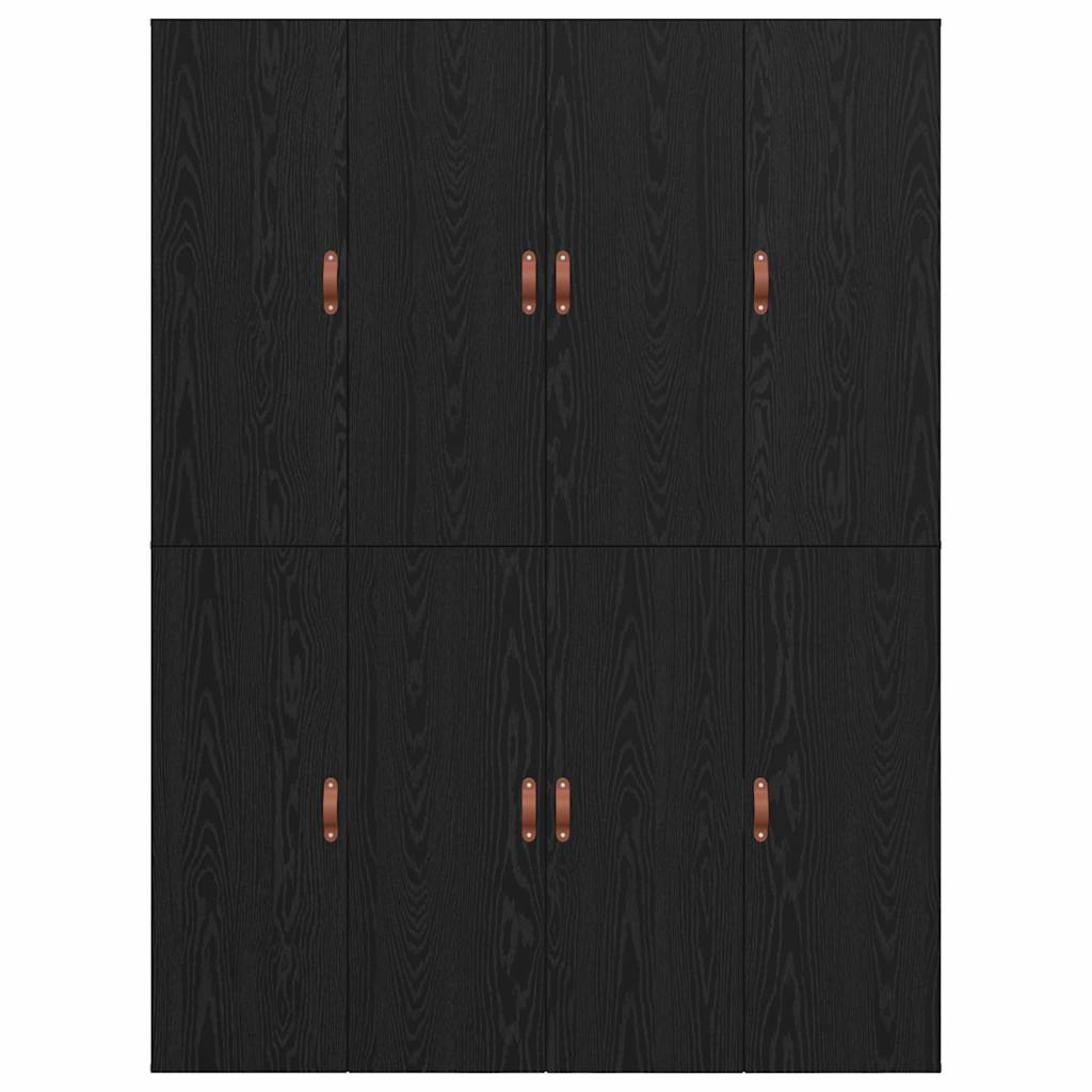 Storage Bed Frame Black Oak 160 x 200 cm Engineered Wood