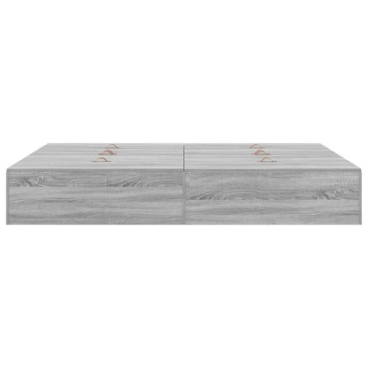 Storage Bed Frame Grey Sonoma 160 x 200 cm Engineered Wood