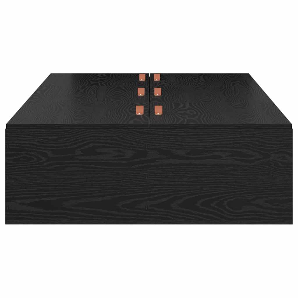 Storage Bed Frame Black Oak 90 x 190 cm Engineered Wood