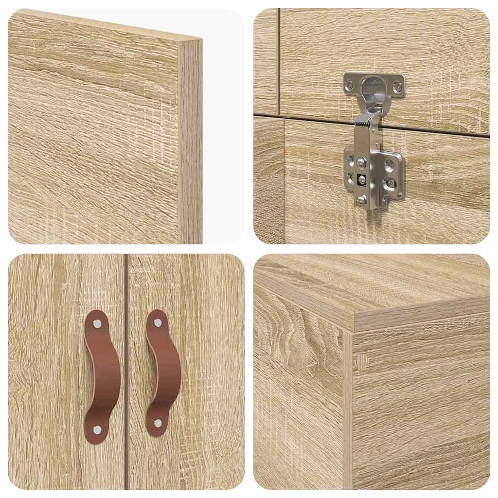 Storage Bed Frame Sonoma Oak 90 x 190 cm Engineered Wood