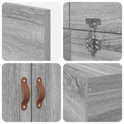 Storage Bed Frame Grey Sonoma 90 x 190 cm Engineered Wood