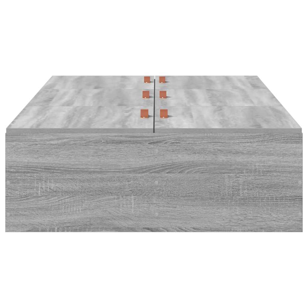 Storage Bed Frame Grey Sonoma 90 x 190 cm Engineered Wood