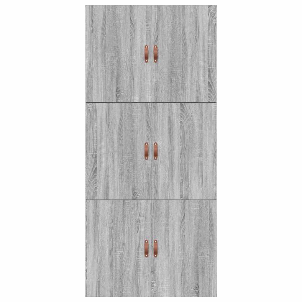 Storage Bed Frame Grey Sonoma 90 x 190 cm Engineered Wood