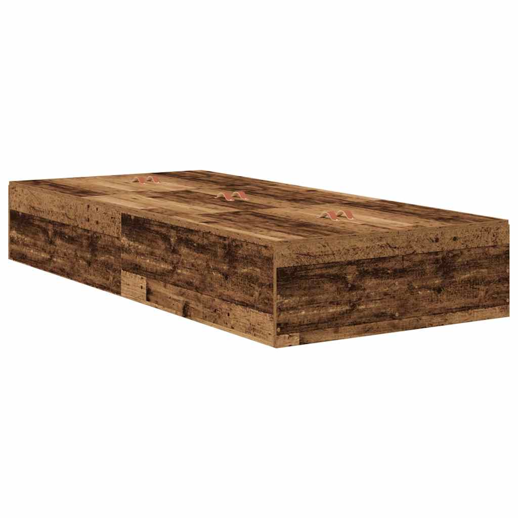 Storage Bed Frame Old Wood 90 x 190 cm Engineered Wood
