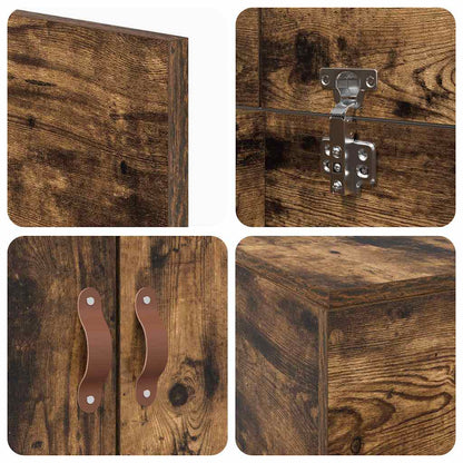 Storage Bed Frame Smoked Oak 70 x 190 cm Engineered Wood