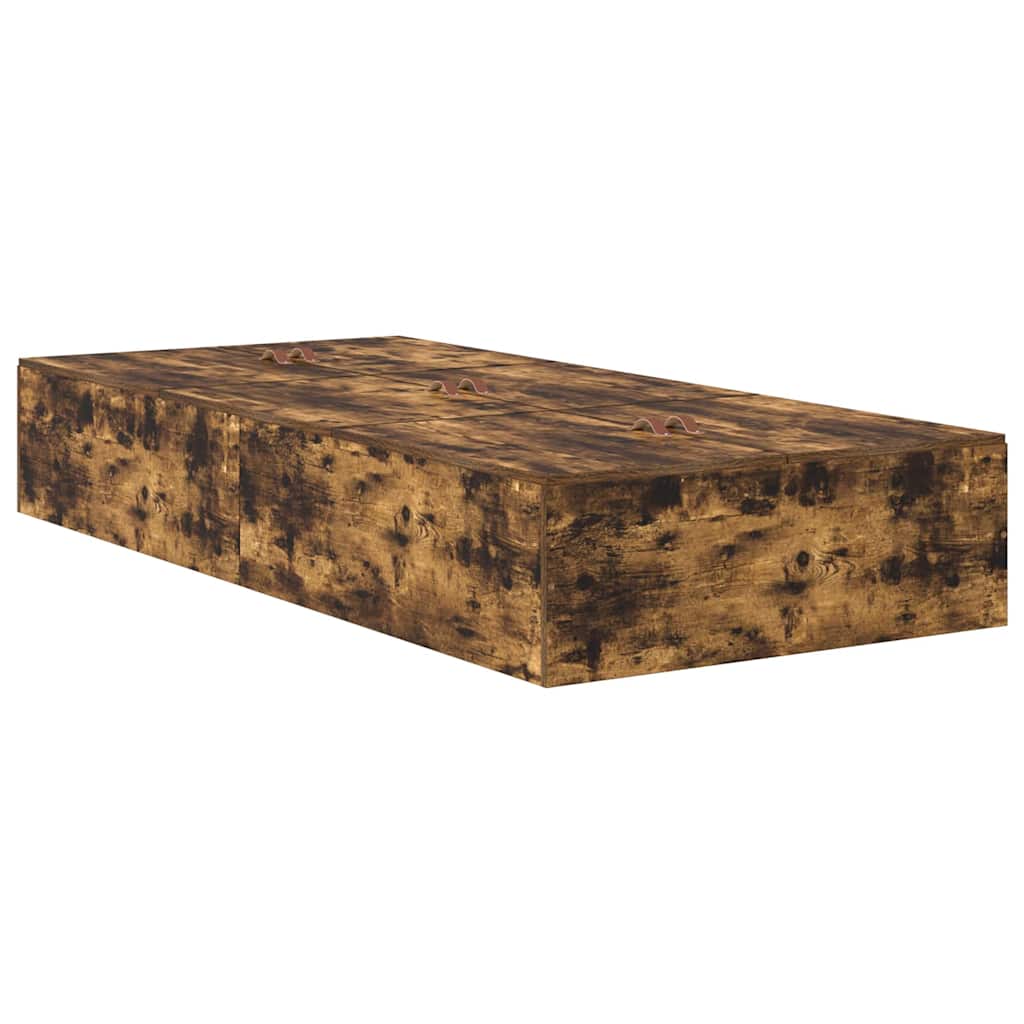 Storage Bed Frame Smoked Oak 70 x 190 cm Engineered Wood