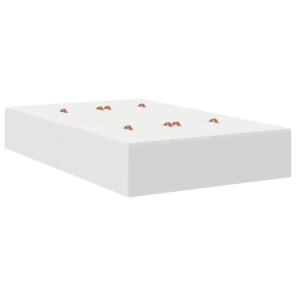 Storage Bed Frame White 120 x 190 cm Engineered Wood