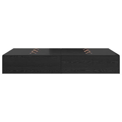 Storage Bed Frame Black Oak 120 x 190 cm Engineered Wood