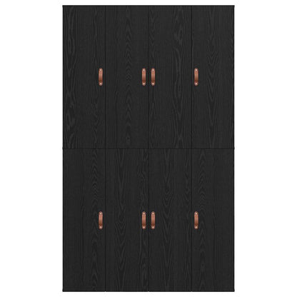 Storage Bed Frame Black Oak 120 x 190 cm Engineered Wood