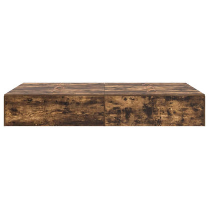 Storage Bed Frame Smoked Oak 120 x 190 cm Engineered Wood