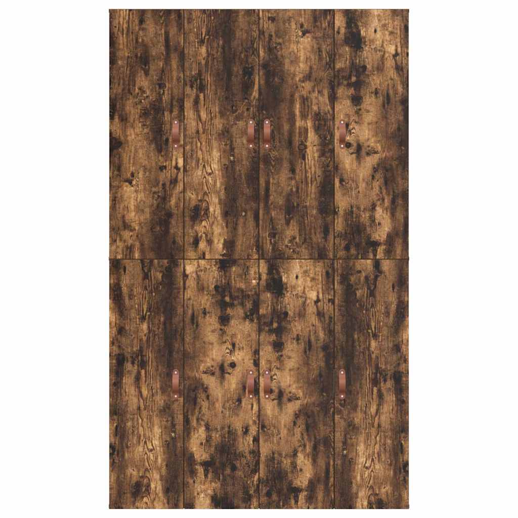 Storage Bed Frame Smoked Oak 120 x 190 cm Engineered Wood