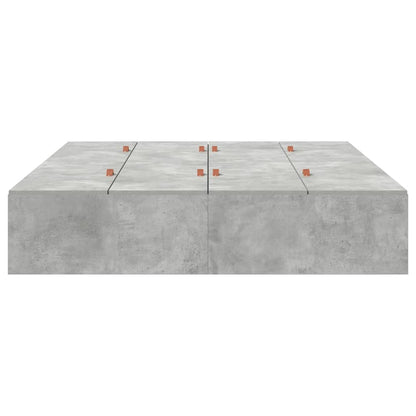 Storage Bed Frame Concrete Grey 140 x 190 cm Engineered Wood