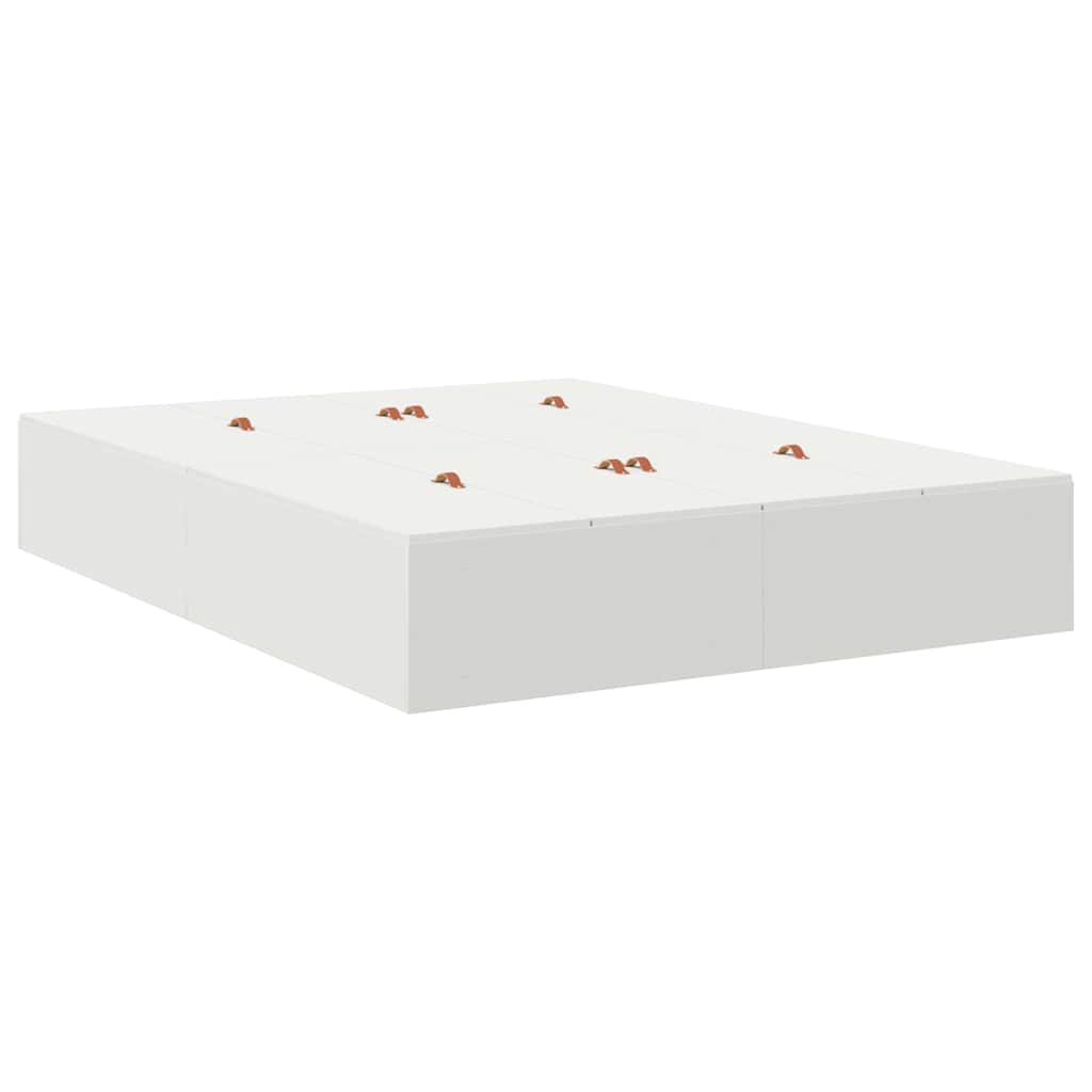 Storage Bed Frame with Door White 135 x 190 cm Engineered Wood