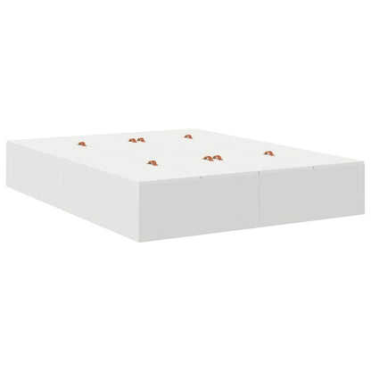 Storage Bed Frame with Door White 135 x 190 cm Engineered Wood