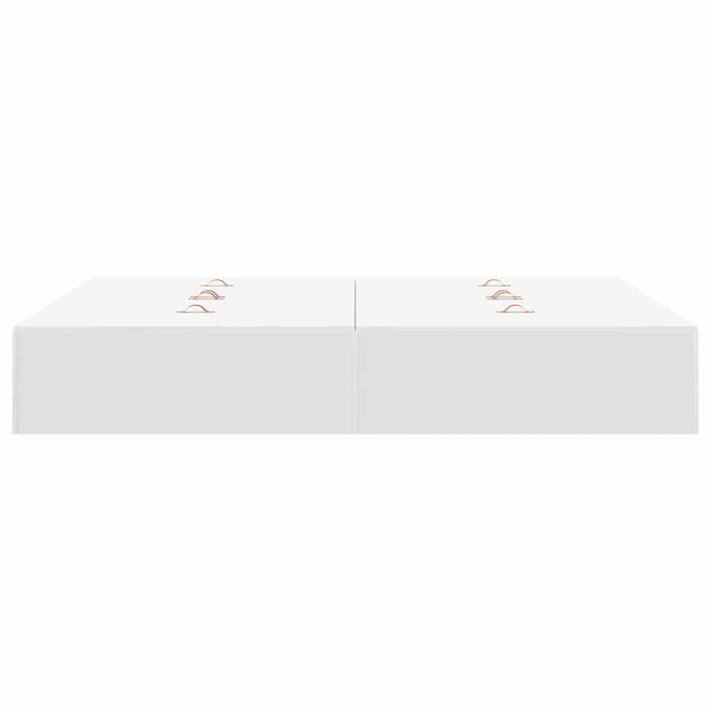 Storage Bed Frame White 135 x 190 cm Engineered Wood