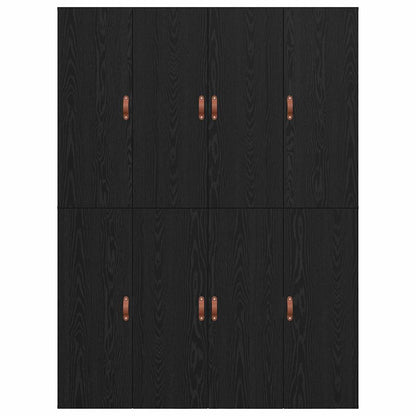 Storage Bed Frame Black Oak 135 x 190 cm Engineered Wood