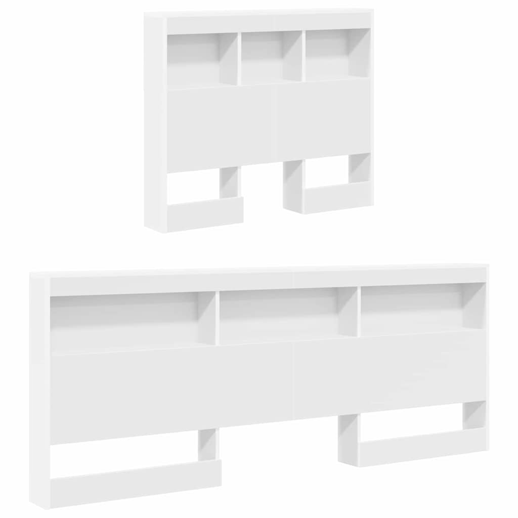 Storage Headboard with Shelf White 80 cm Engineered Wood