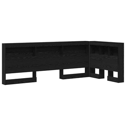 Storage Headboard with Shelf Black Oak 80 cm Engineered Wood