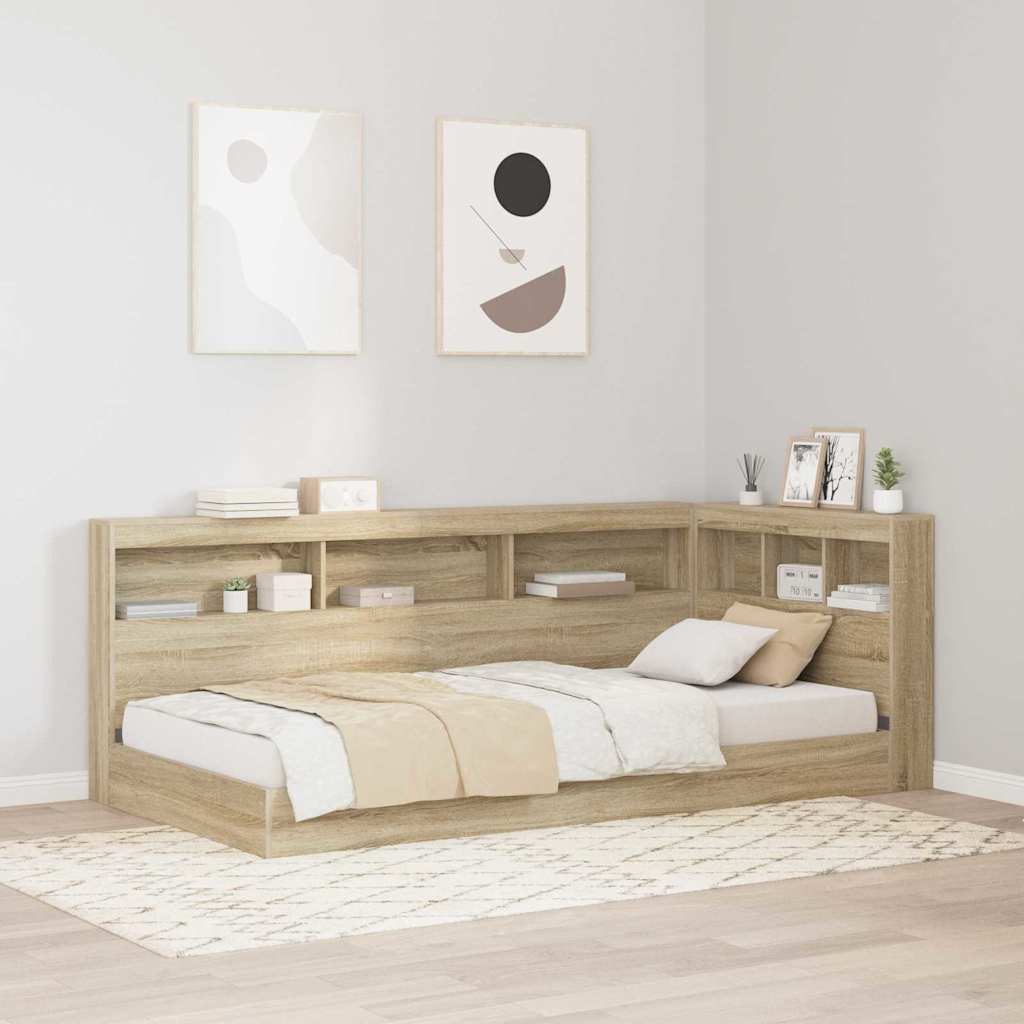 Storage Headboard with Shelf Sonoma Oak 80 cm Engineered Wood