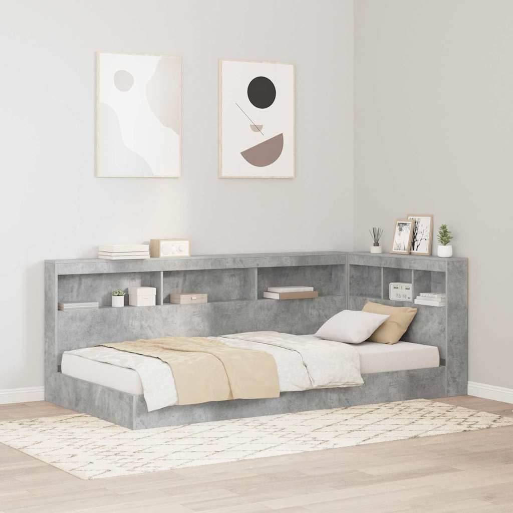 Storage Headboard Concrete Grey 80 cm Engineered Wood