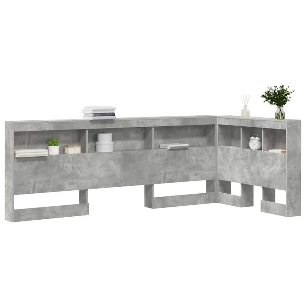 Storage Headboard Concrete Grey 80 cm Engineered Wood